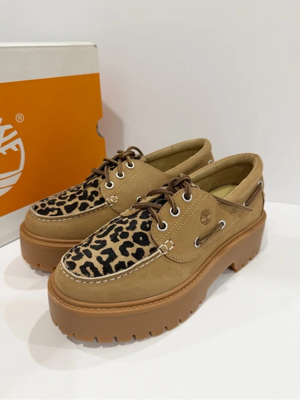Timberland Stone Street Genuine Calf Hair Platform Boat Shoes